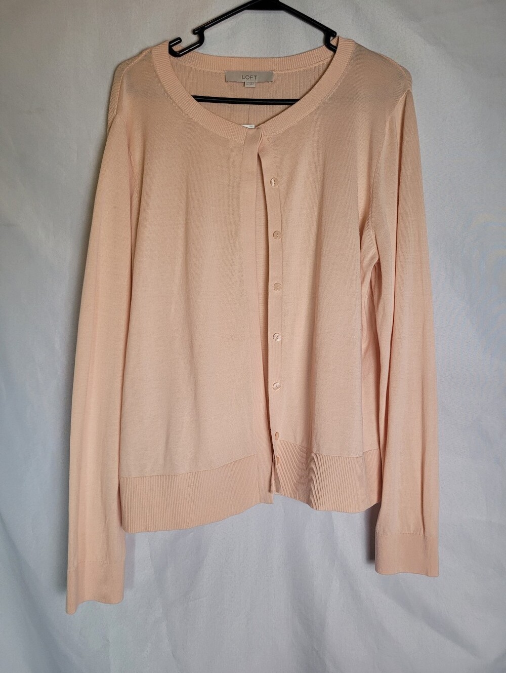 Loft NWT Peach Lightweight Button Up Cardigan Sweater Women's Size XL